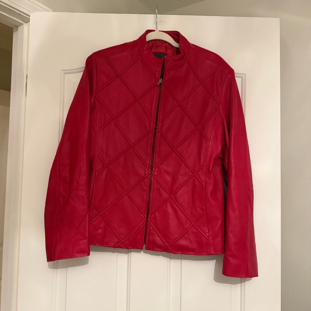 Chic Red Leather Jacket